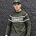 Official Guinness Men's Knit Jumper With White Guinness Text, Bottle Green, Small