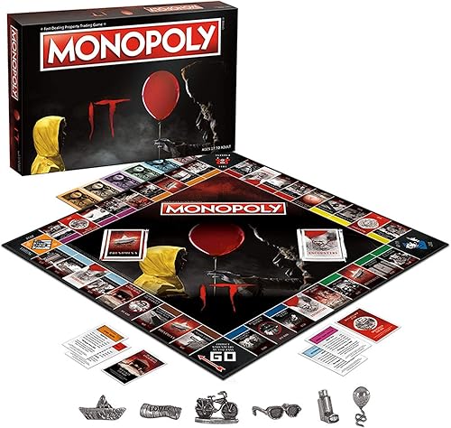 Miniatura 2 de Juego de mesa Monopoly IT, basado en el drama/thriller IT 2017, mercancía de TI con licencia oficial, juego de monopolio clásico temático
