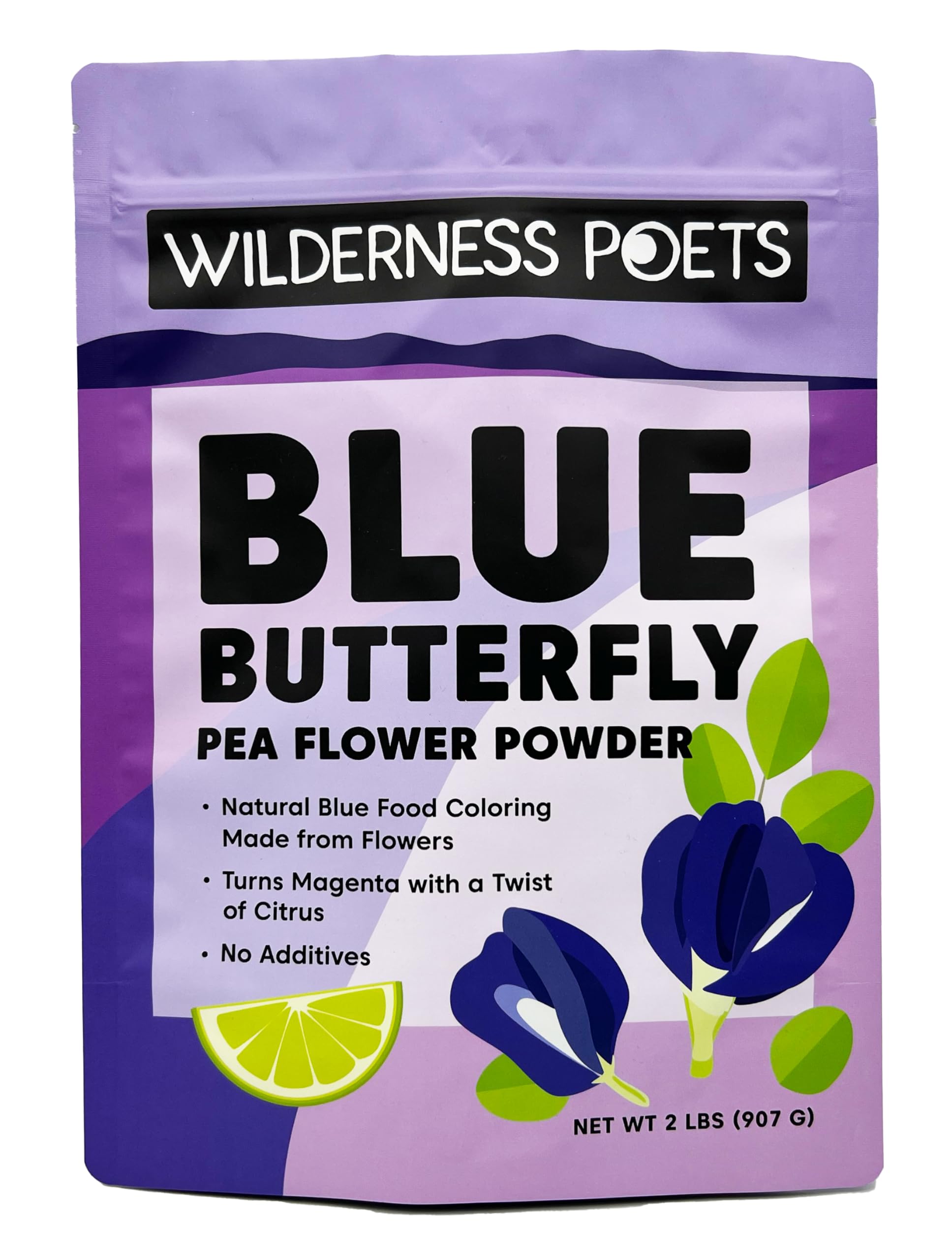 Wilderness Poets, Blue Butterfly Pea Flower Powder - Blue Matcha Tea (32 Ounce - 2 Pound)