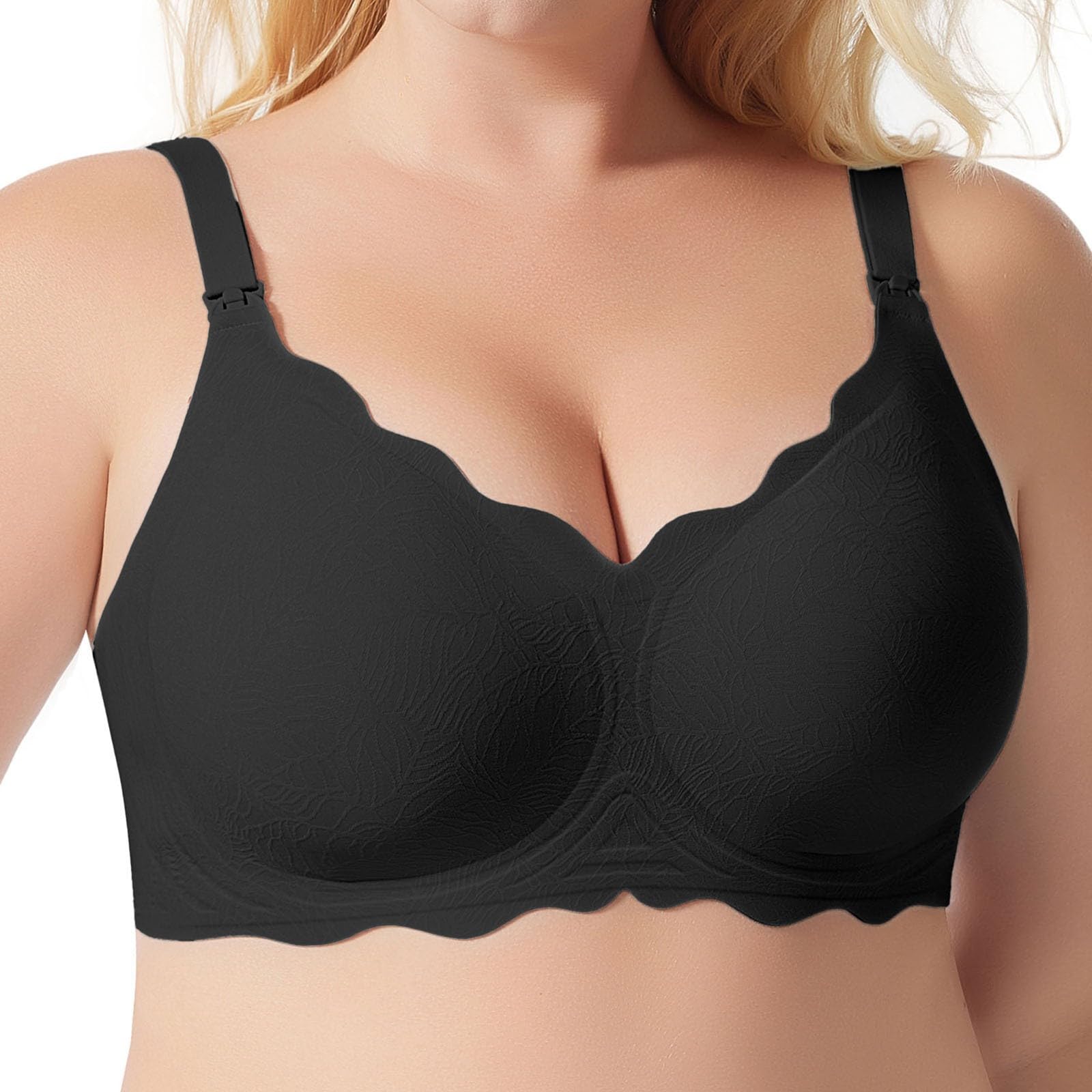 Tracolla Leggera E Sottile Regolabile for Donna Reggiseno Allattamento Premaman Cadente, Beige, M