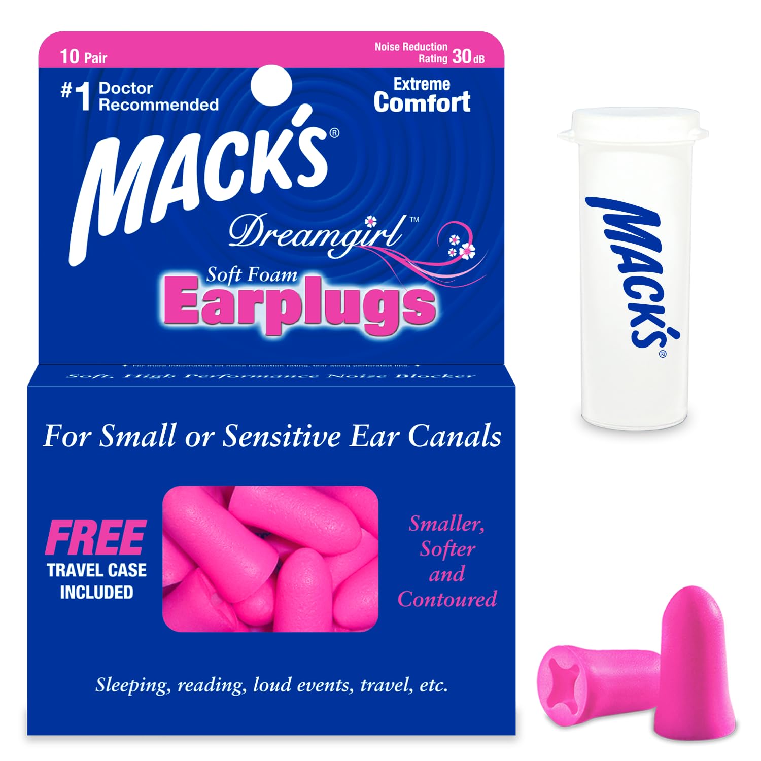 Mack'sDreamgirl Soft Foam Earplugs (10 Pairs)