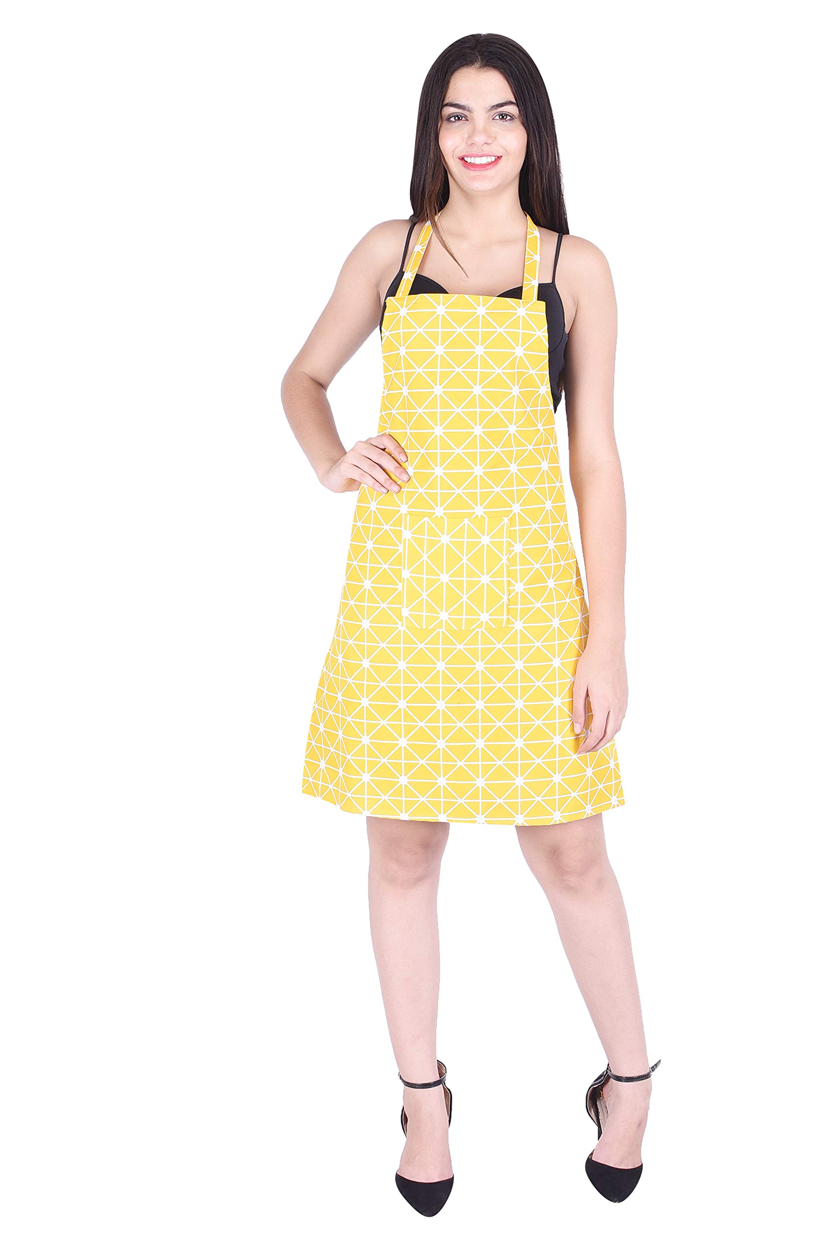 Switchon waterproof Yellow Cotton kitchen apron