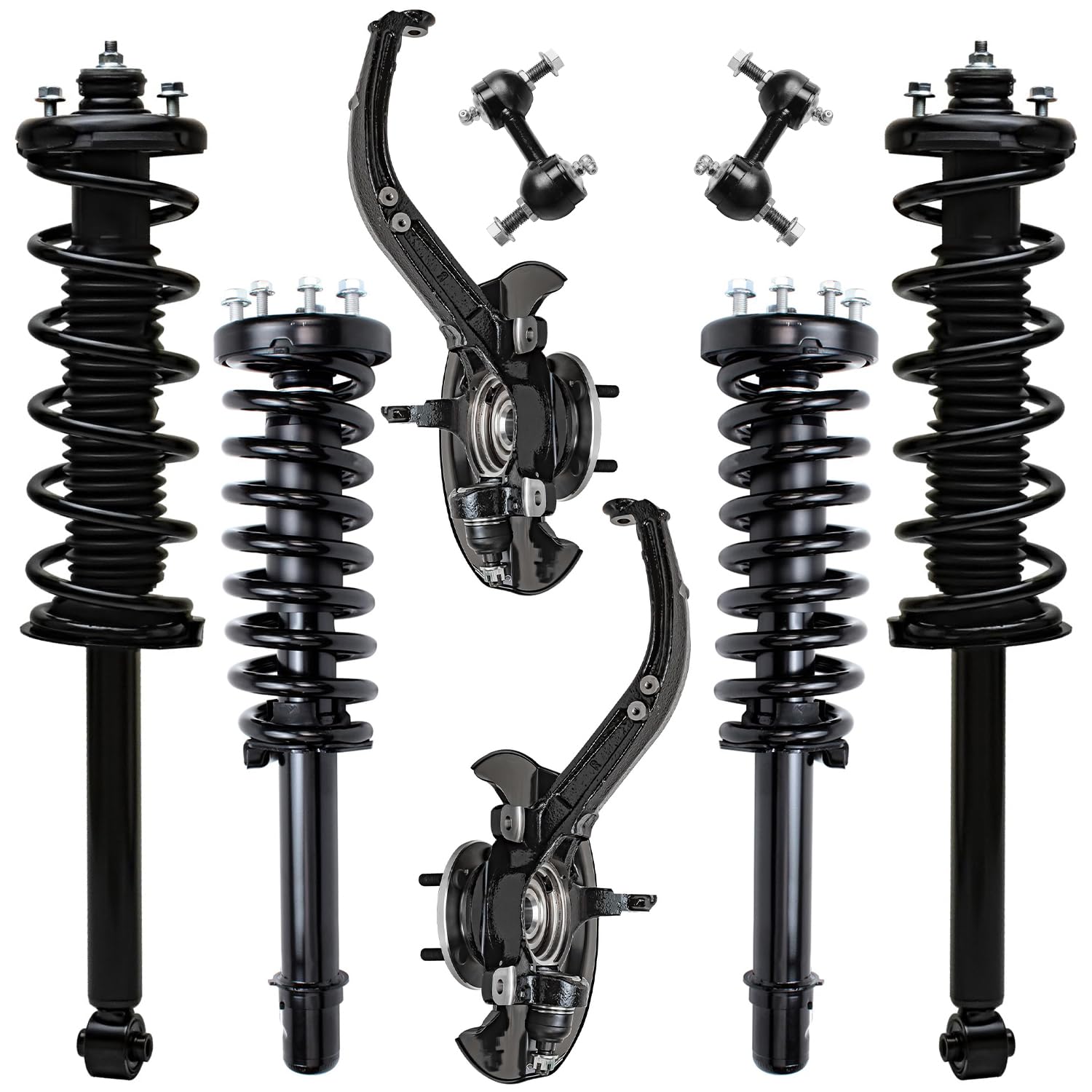 Detroit Axle - Front Knuckles Struts Sway Bar Link for 03-07 Honda Accord