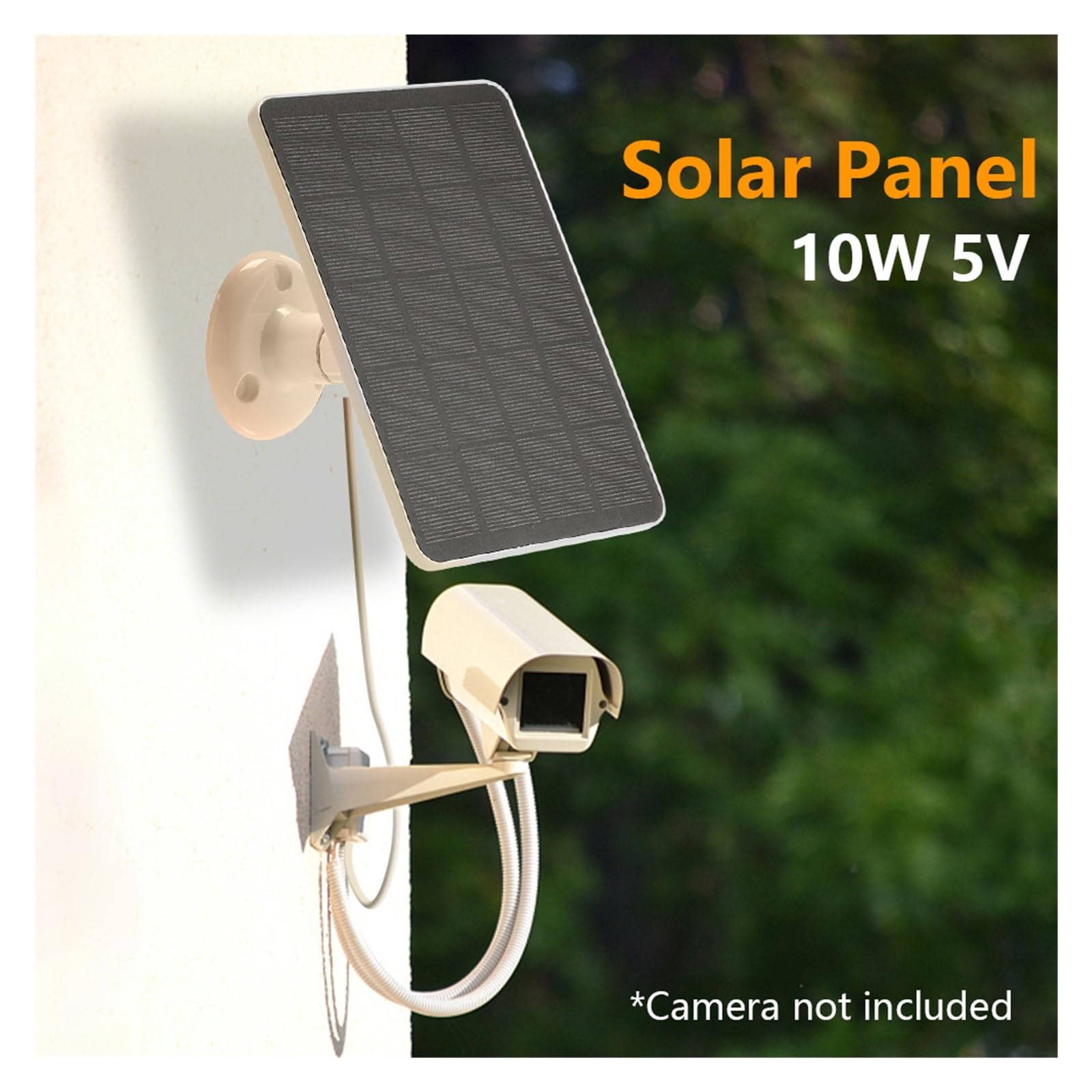 1/2 pièces 5V 10W Panneau Solaire Micro Chargeur monocristallin Chargeur Solaire étanche sécurité Surveillance caméra Moniteur Batterie Externe Sûr Efficace(Black 2PCS 10W 5V)