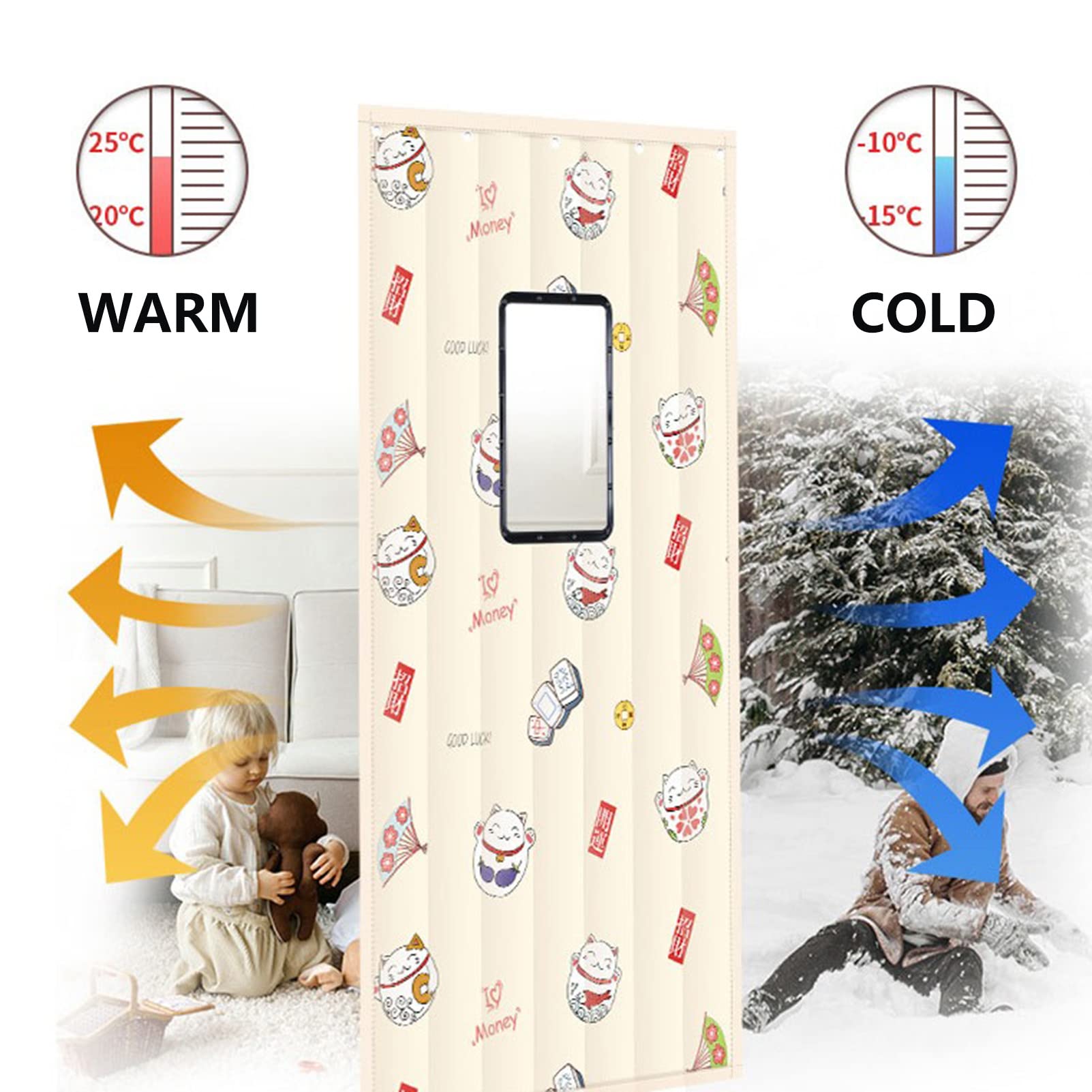 Magnet-Wärmeschutzvorhang Für Türen – Schalldicht, Wasserdicht & Isolierend (100x240 Cm)