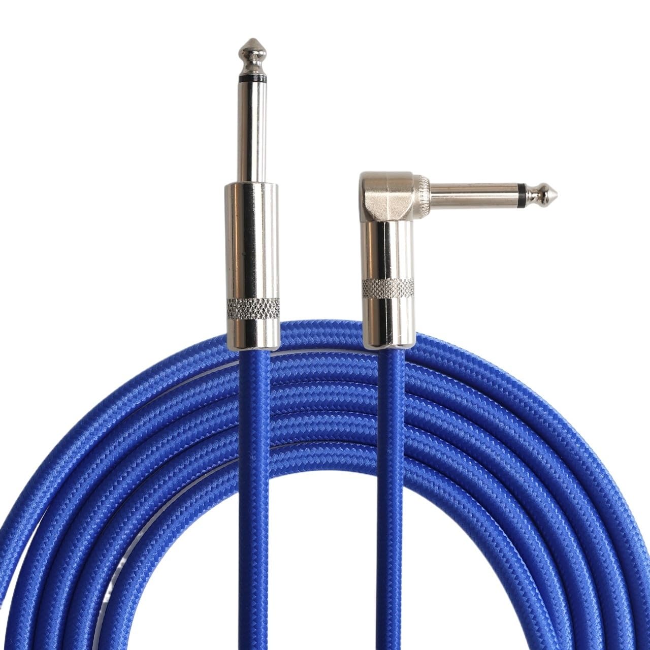 JGC-06BL Ja-ck Instrumenten-Audiokabel für E-Bassgitarre, rechtwinklig auf gerade, 6,35 mm, 1/4-Zoll-Stecker, 1,8 m
