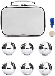 THE WHITE SHOP Bocce Set, Boules Large Action Game Outdoor Games for Adults and Family Croquet Set Carrom Board Full Size Cascadia Board Game Hive Ball Set Shoot The Moon Game