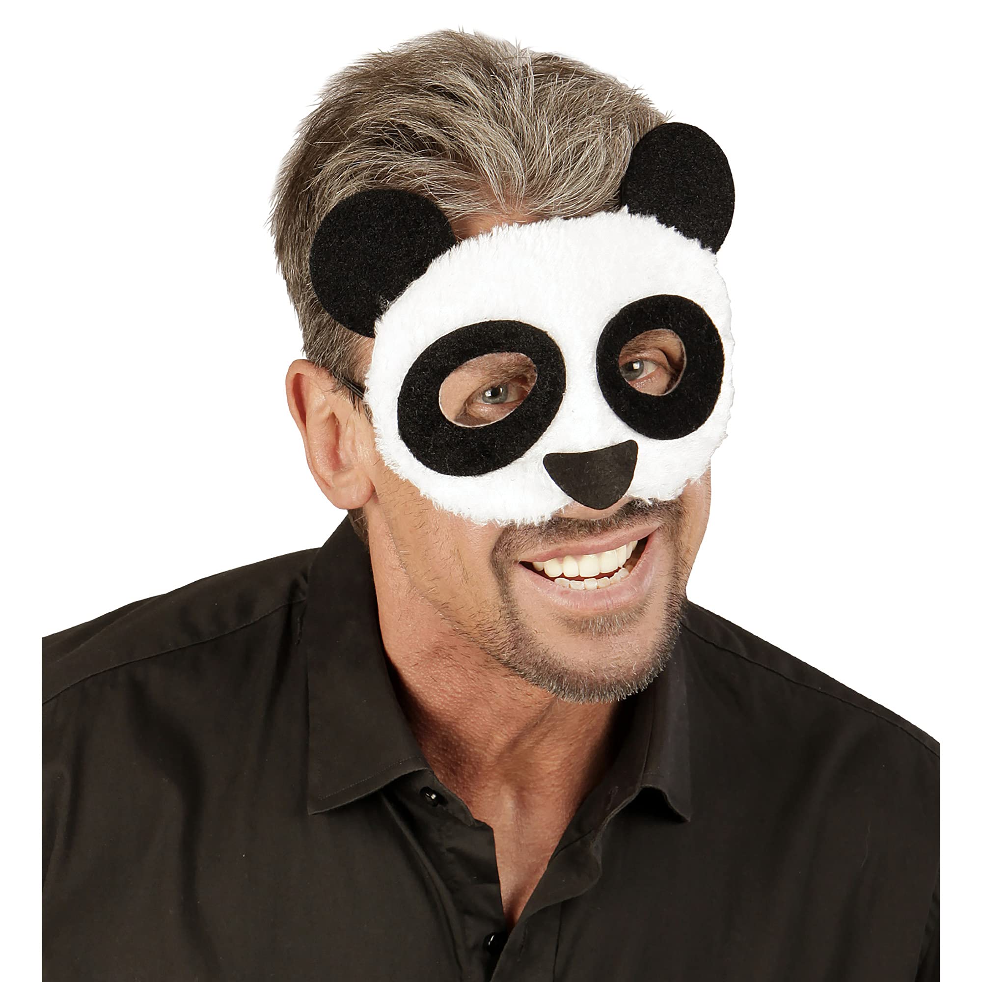 W WIDMANN MILANO Party Fashion - Plush Panda Mask for Adults Unisex, Animals, Carnival, Theme Parties - Image 4