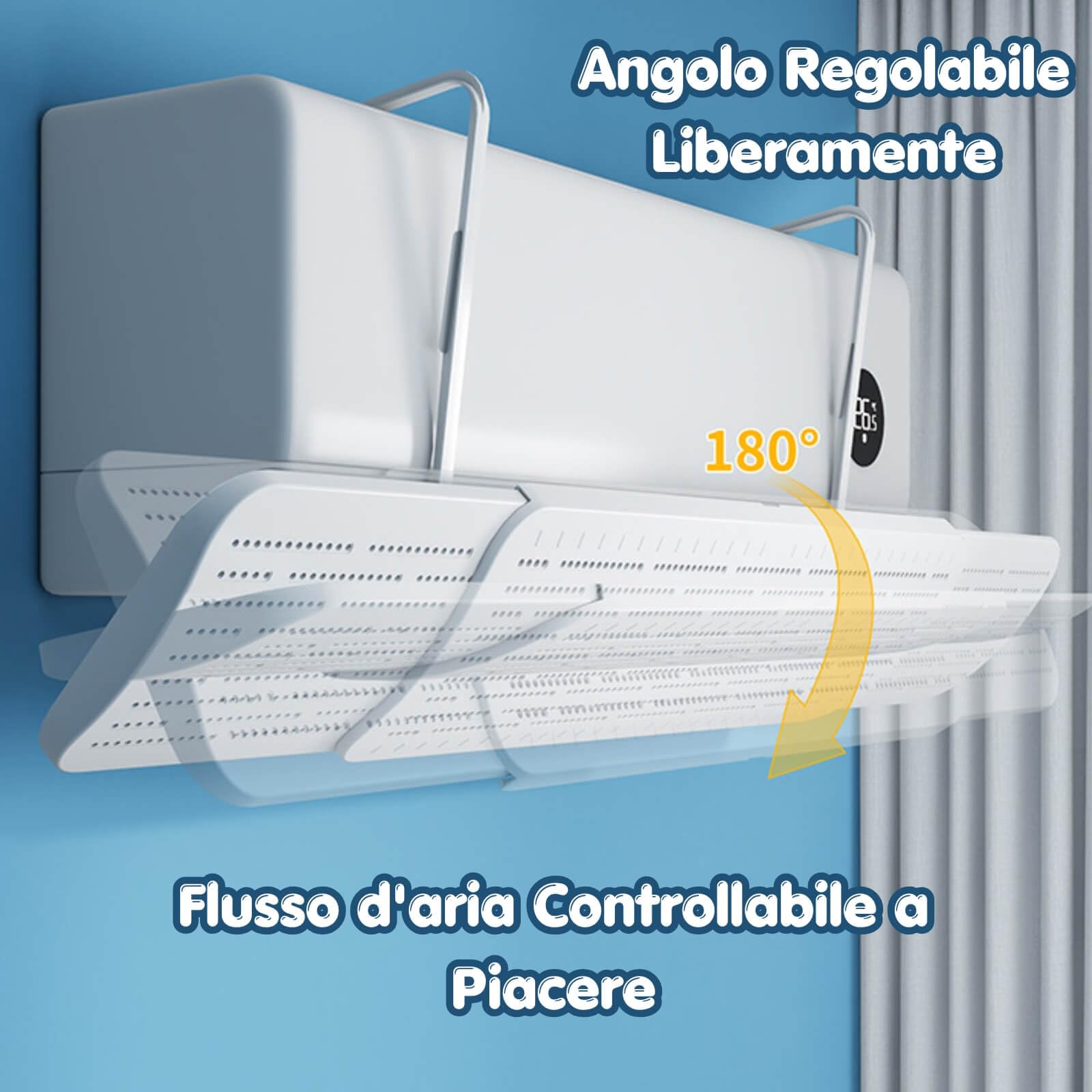 Deflettore Condizionatore Estensibile, Deviatore Aria Condizionatore Universale, Deflettori Aria, Materiale ABS Sicuro, Installazione Senza Attrezzi, Adatto a Casa Ufficio Persone Sensibili, Bianco