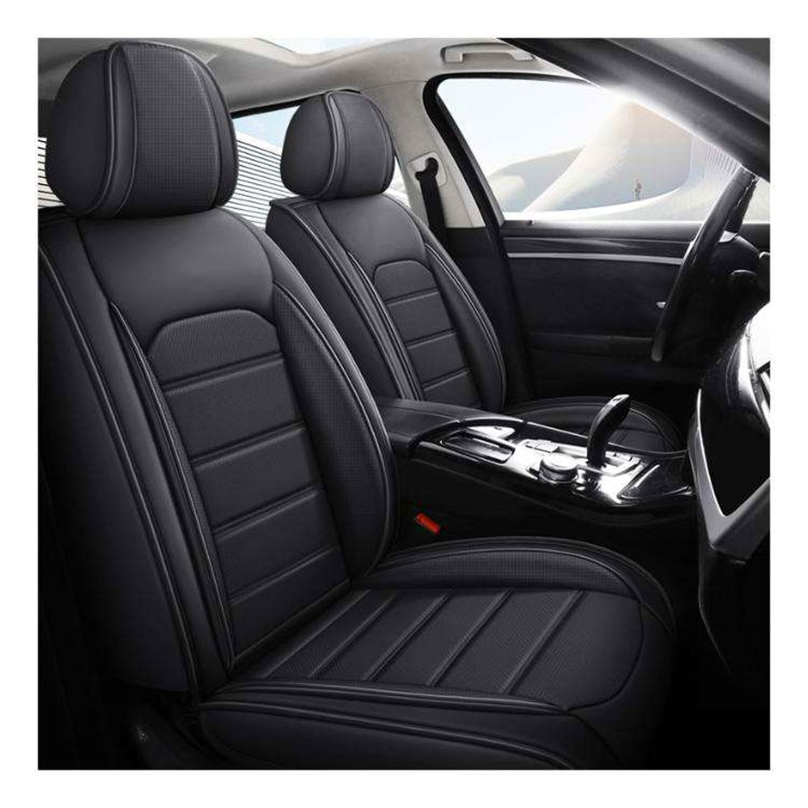 Fundas Asiento Coche para Opel Zafira Tourer Insignia Meriva B | Cuero perforado transpirable, compatible airbag lateral, bolsillos traseros almacenaje, proteccion impermeable duradera