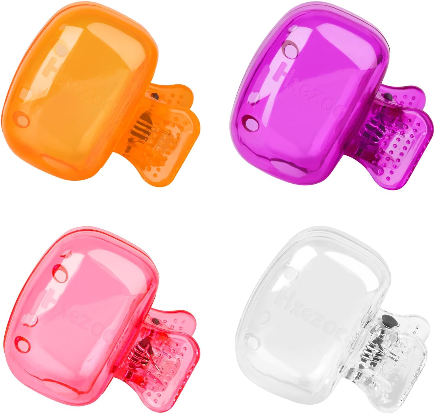 Hxezoc 4 Pack Travel Toothbrush Head Covers Toothbrush Protector Cap Brush Pod Case Protective Portable Plastic Clip for Household Travel, School, Camping, Bathroom, Business