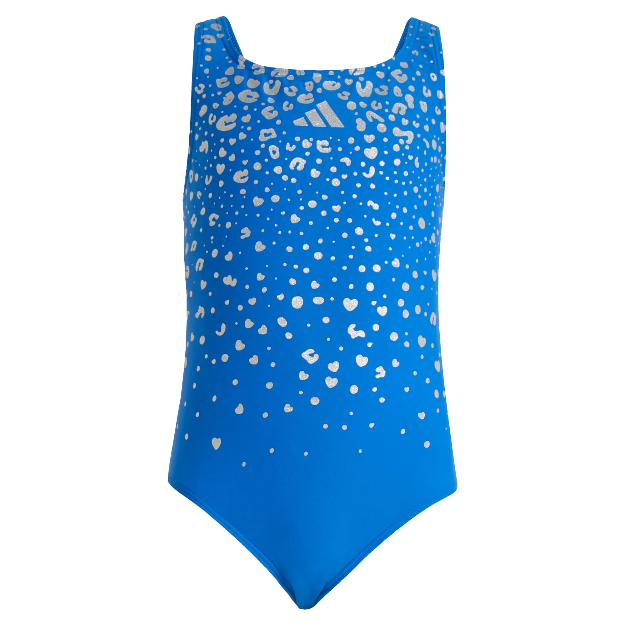 adidas Girl's Glitter V-Back Swimsuit, Bright Royal, 9-10 Years