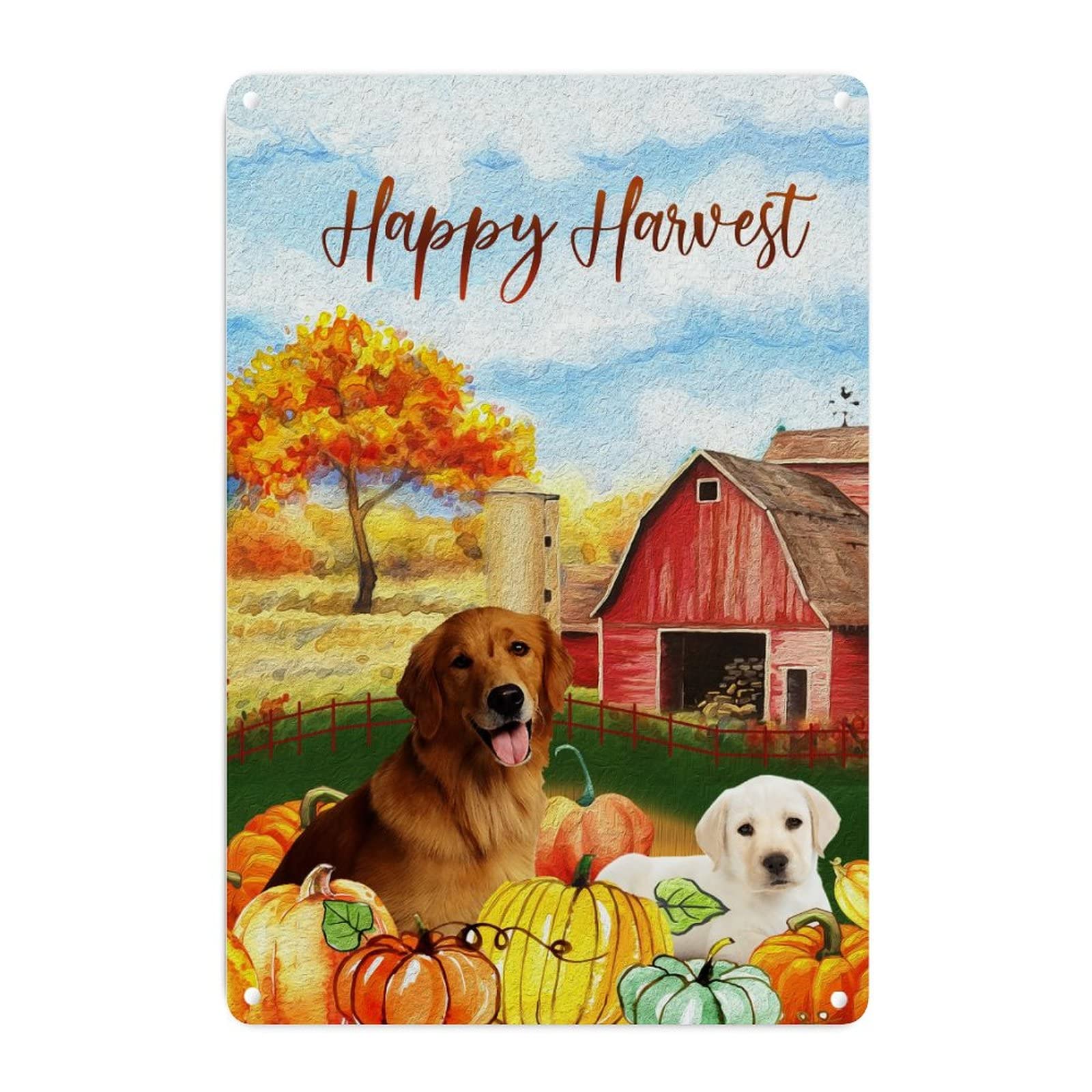 Plaque murale en métal Happy Harvest décoration automne humour