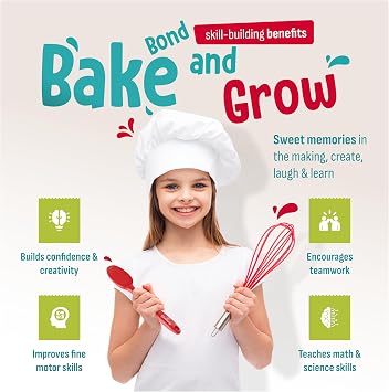 Baketivity 31-Piece Kids Baking Tools Set for Young Chefs | Real Utensils for Children with Safe, Durable and Fun Kitchen Accessories Designed to Inspire Confidence and Creativity