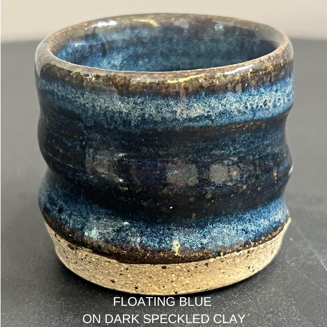 Penguin Pottery - Specialty Series - Floating Blue. Mid Fire Glaze for Clay, Pottery Glaze, Cone 5 and Cone 6 - Ceramic Glaze for Pottery (1 Pint | 16 oz | 473 ml)