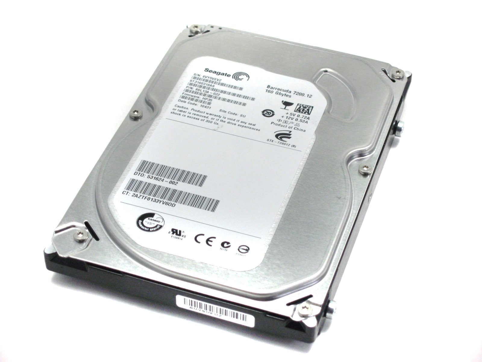 Amazon.com: HP 531624-002 160GB, 7200RPM, SATA Internal Hard Drive 