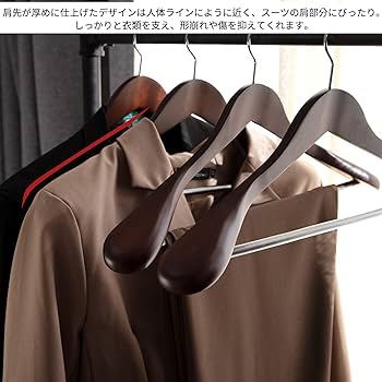 Amazon.co.jp: StorageWorks スーツハンガー 6本組セット 天然