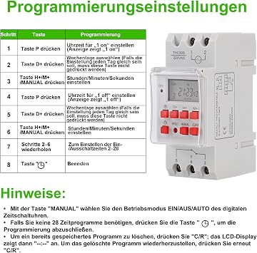 Digital Timer Switch 12V 30A LCD Programmable Weekly Timer Relay