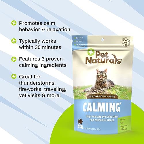 Miniatura 4 de Pet Naturals - Calming para gatos, masticables calmantes para apoyo del comportamiento en viajes, transporte, visitas veterinarias y situaciones de