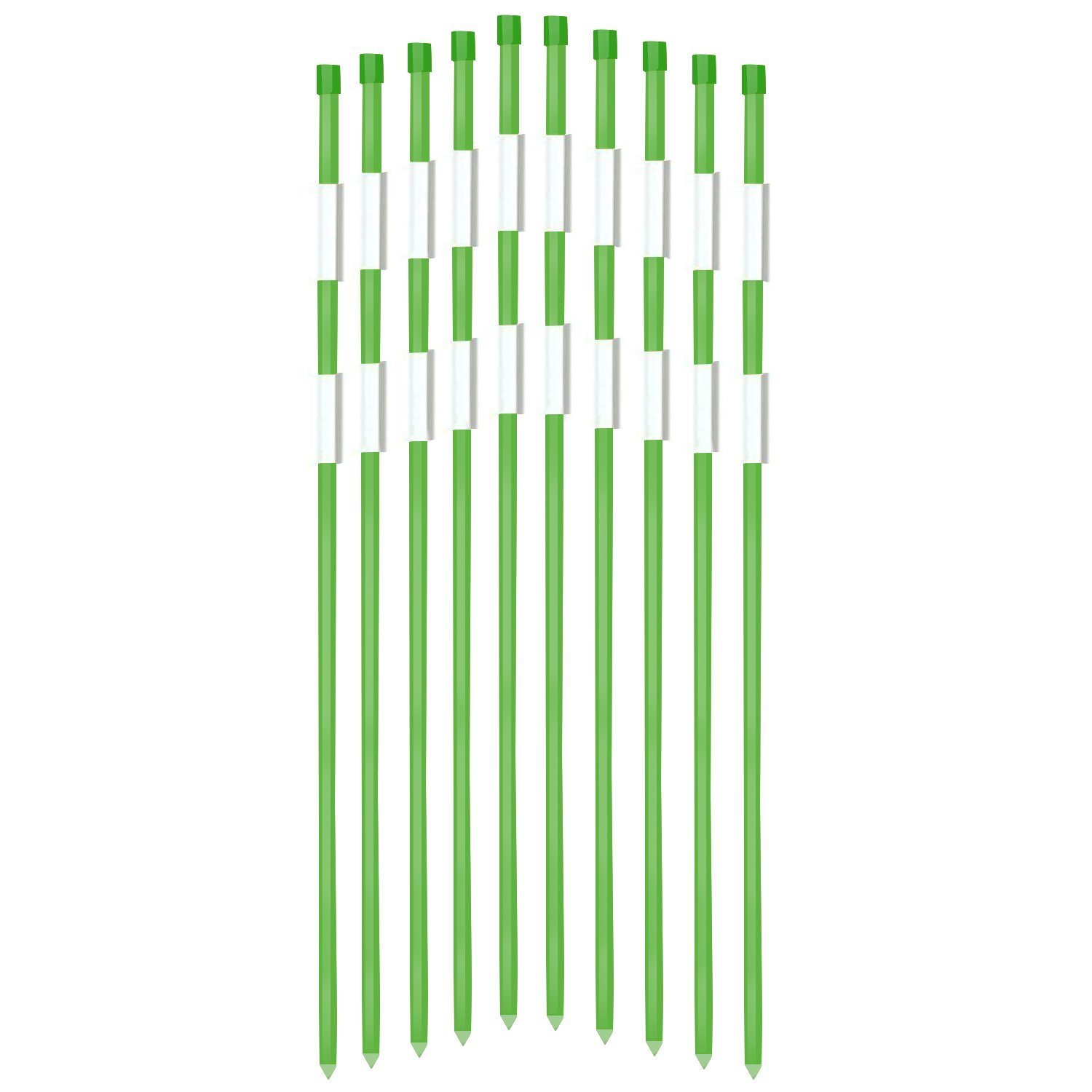 FiberMarker 48-Inch Reflective Driveway Markers Driveway Poles for Easy Visibility at Night 5/16-Inch Diameter Green 20 Pack