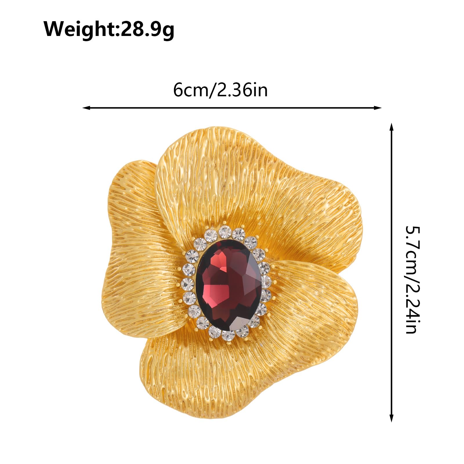 FAIRYGATE Gold Pin for Dress Brooch Crystal Pins Badge Enamel Lapel Brooches for Women Jewelry Decoration for Birthday Dating Party Anniversary UC31 — view 118