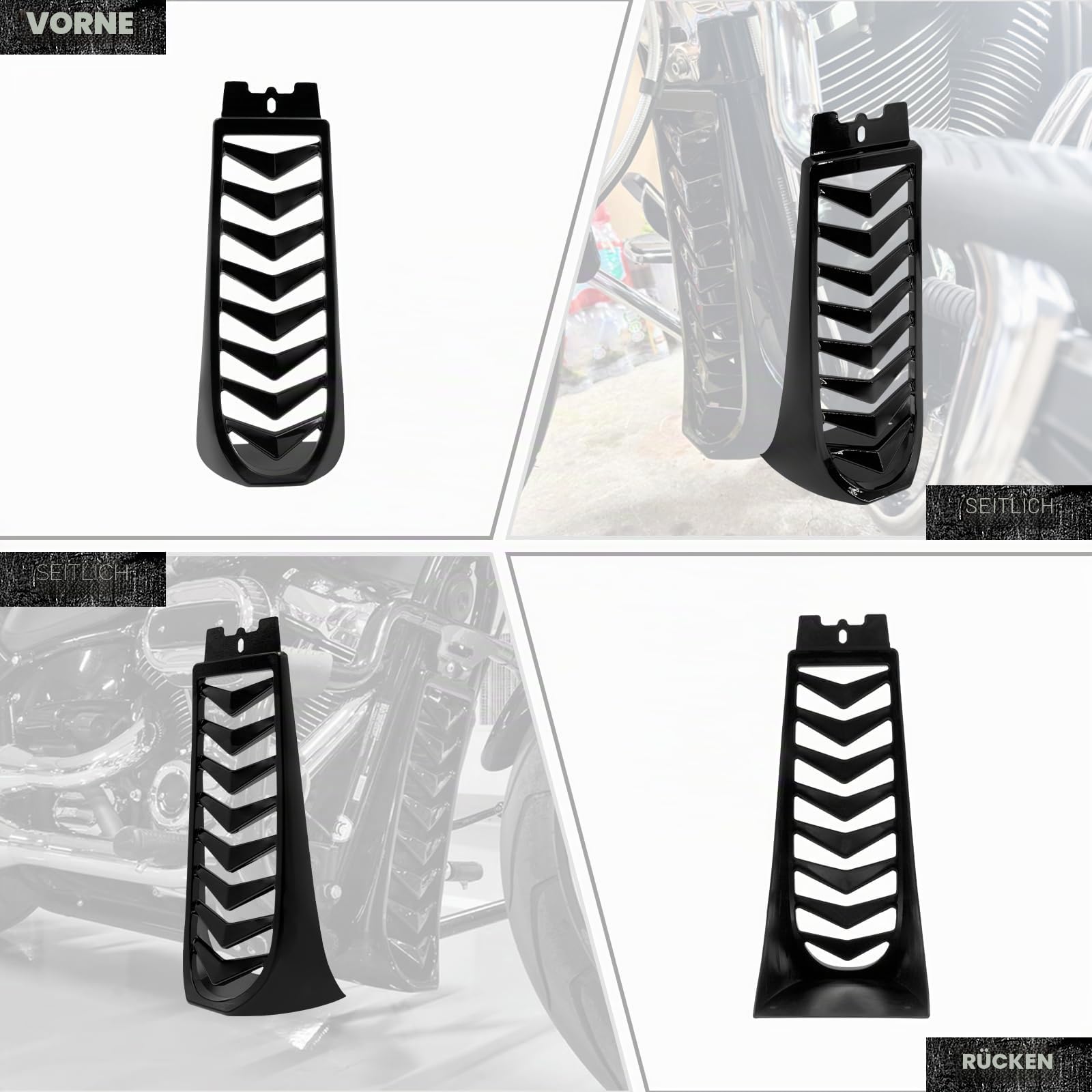 Schwarze untere vordere Kinnspoiler Air Dam Verkleidung Abdeckung für Harley Softail Street Bob Breakout Fat Bob 2018-2021