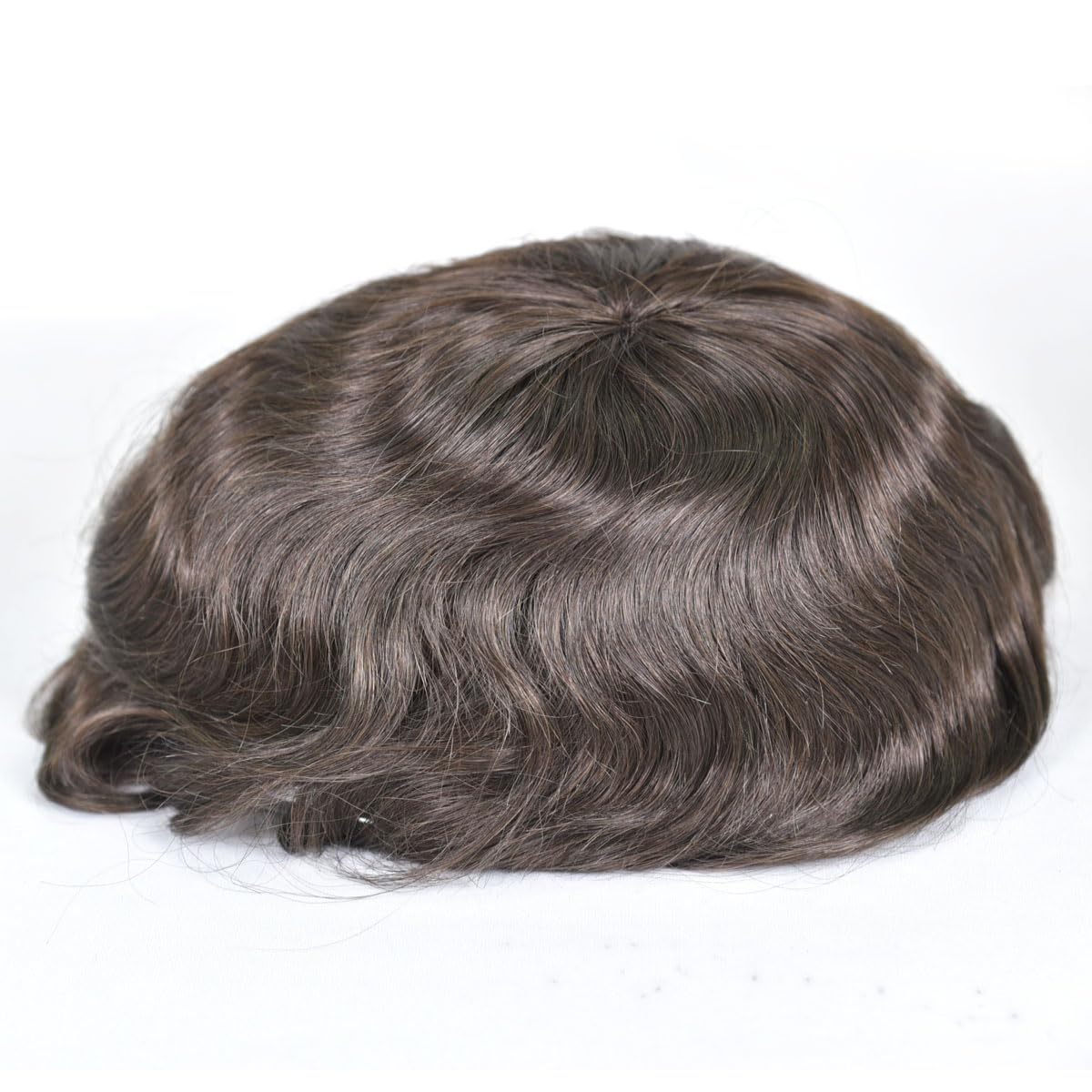 Men's Toupee 9"×7" European Virgin Human Hair Toupee for Men OCT Lace+PU Thin Skin Hairpieces Hair Replacement System Monofilament Net Base for Men (#2 color)