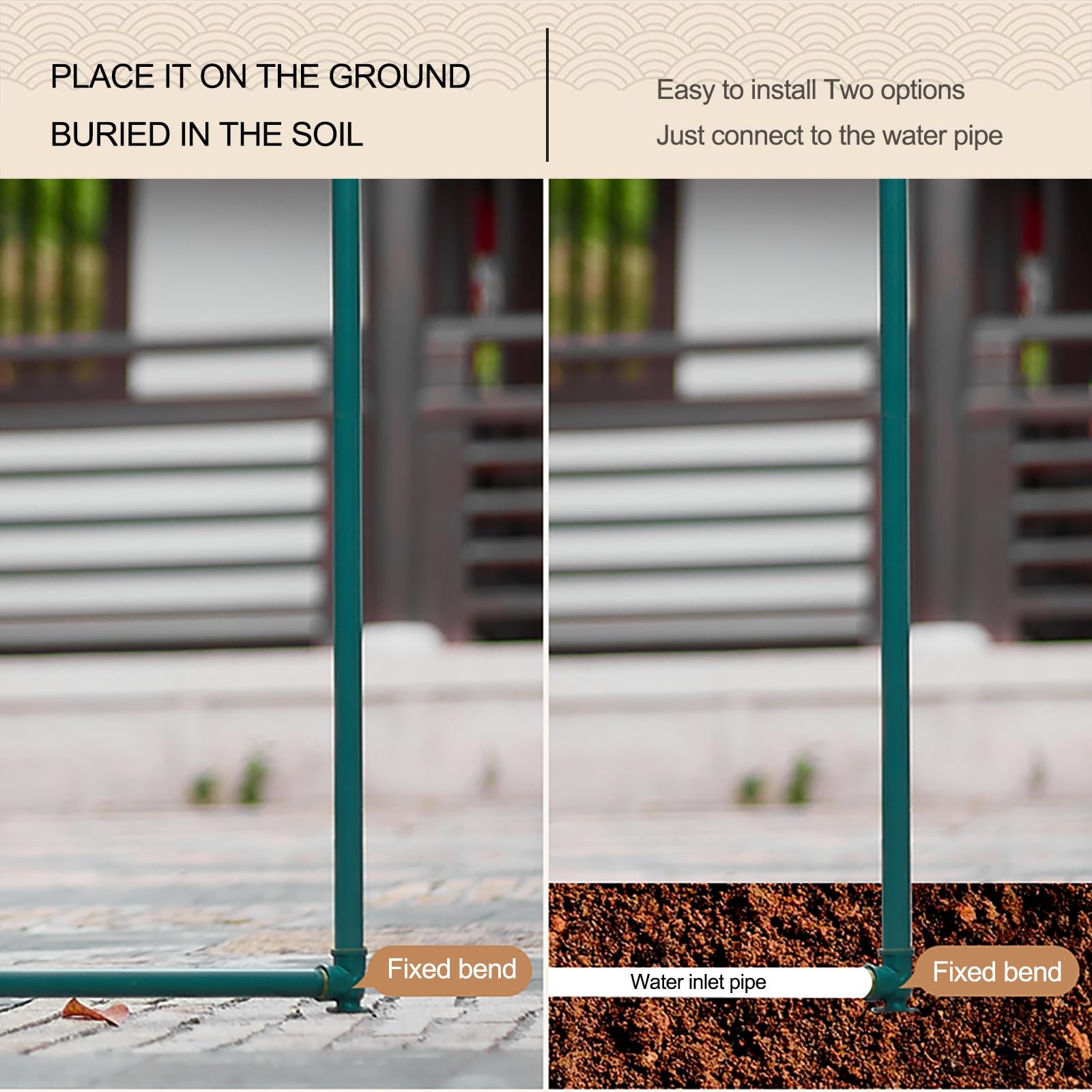 Columna de agua de jardín de cobre para exteriores con grifo de 80 cm, hidrante de ternera resistente a las heladas para tuberías Ele d h ideal para jardín Det e Irrigat