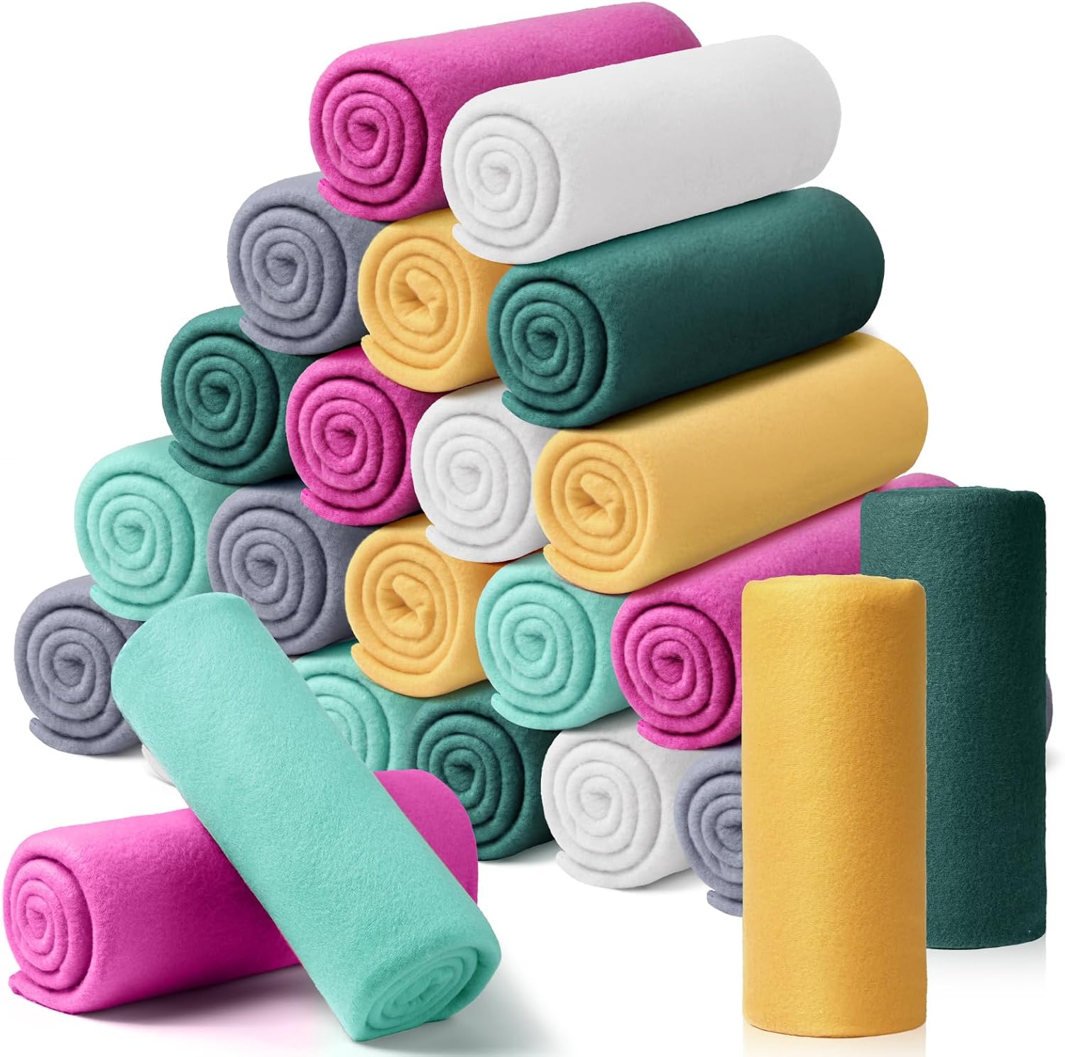 24 Packs Fleece Throw Blanket Soft Warm Lightweight Fleece