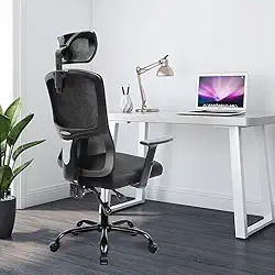 Cadeira Ergonômica 3D Reclinável - Apoio de Cabeça e Braços Ajustáveis, Capacidade 150kg (Preto)