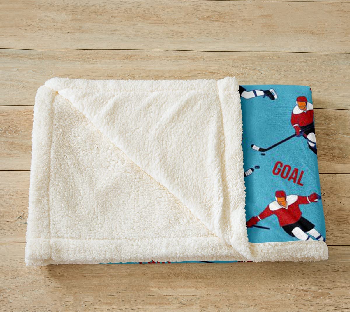 Loussiesd - Coperta in pile per divano letto, giocatore di hockey su ghiaccio Sherpa, coperta decorativa per giochi sportivi, eventi in peluche, per sport invernali, per bambini, 76,2 x 101,6 cm