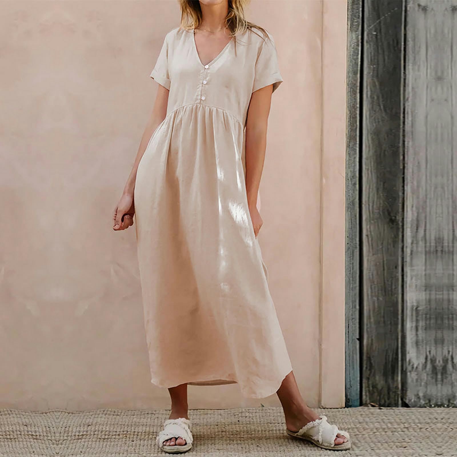 Vestidos de verano para mujer, elegante, holgado, YYEFNMAZ