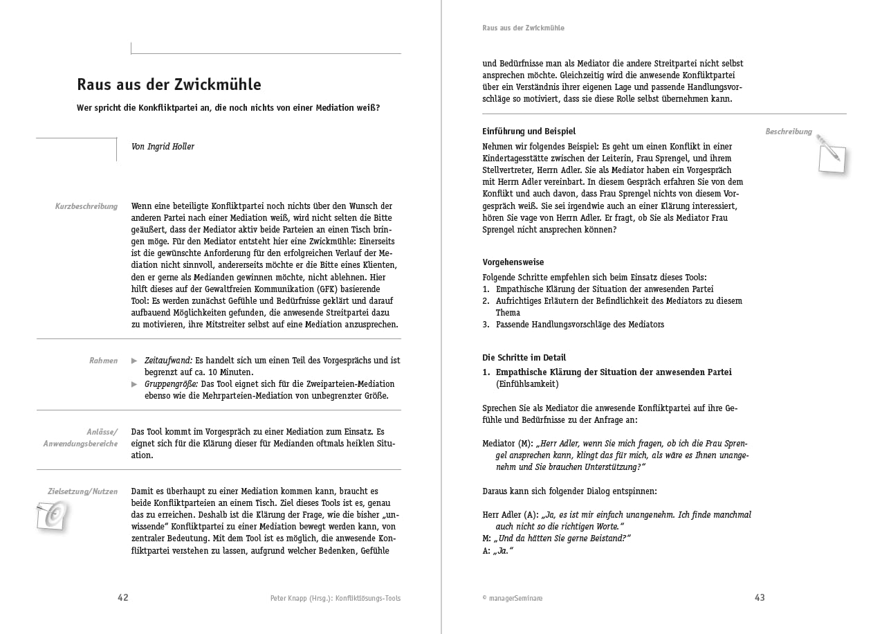 Konfliktlösungs-Tools: Klärende und deeskalierende Methoden für die Mediations- und Konfliktmanagement-Praxis (Edition Training aktuell)