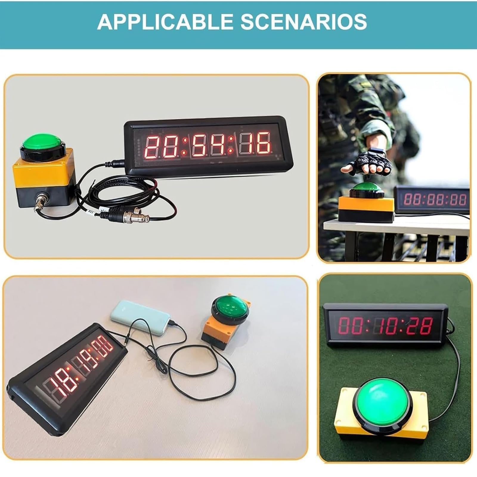 Temporizador LED de cuenta regresiva de entrenamiento de intervalos con cronómetro y alarma, reloj de juego multifunción para carreras de velocidad, fitness, competiciones de debate y entrenamientos