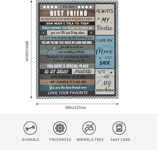Miniatura 4 de Manta para mejor amiga, regalo de cumpleaños para mejores amigas, regalos de amistad para mujeres amigas, mantas suaves para cama, sofá, viaje