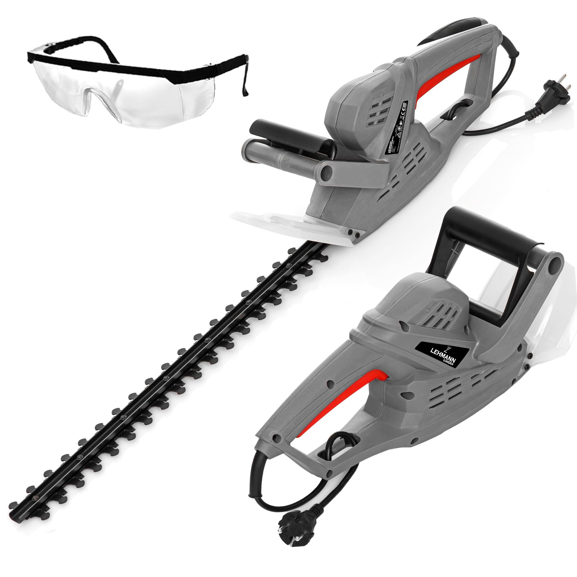 LEHMANN Taille-Haies électrique 1500 W, Lame 45 cm, 16 mm, 2,1 kg, Gris