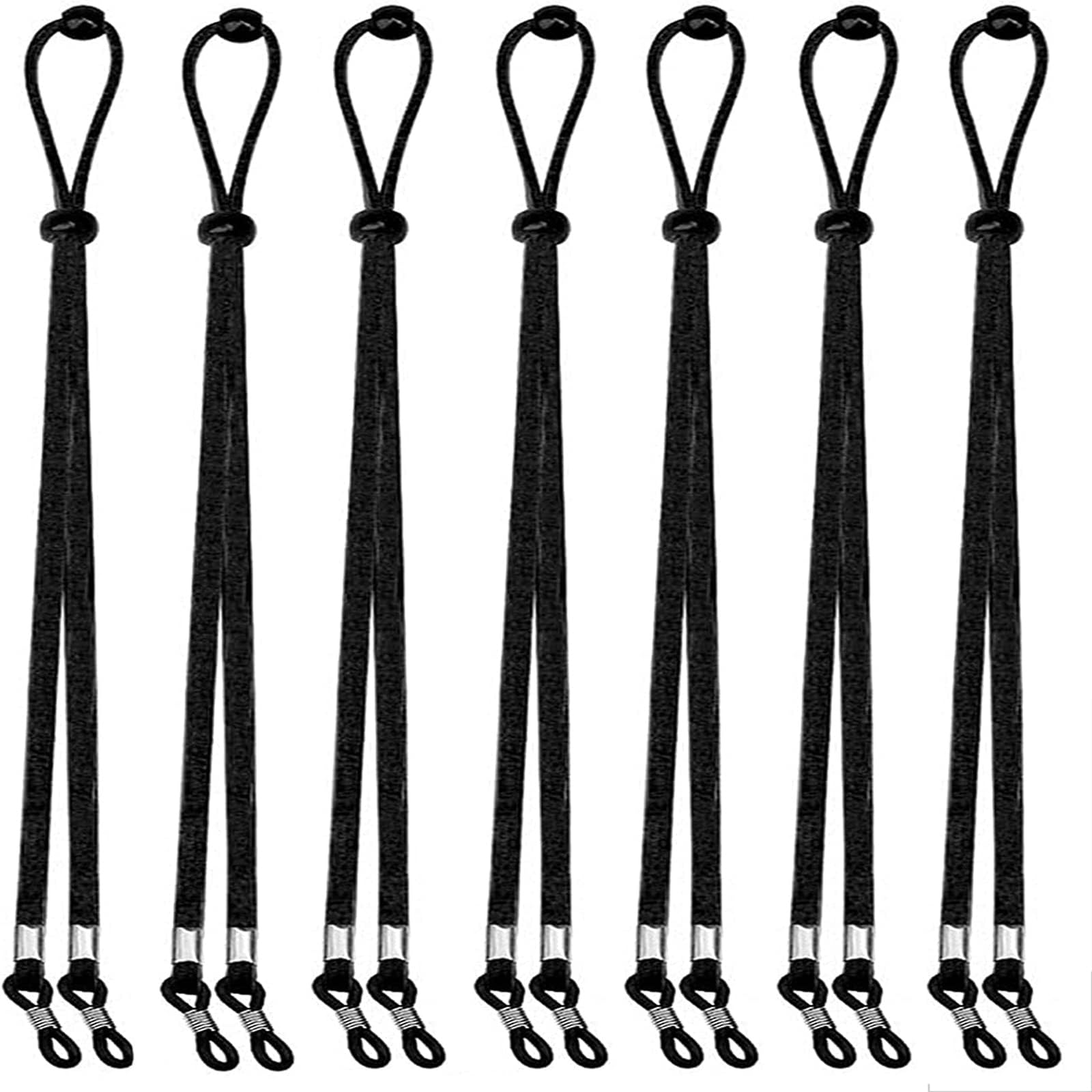 Eyeglass Straps Cord, 8Pcs Chain Eyeglasses String Holder Necklace Glasses Cord Lanyard Non-Slip Spectacles Retainer Lanyard, Black, 69Cm/27.2Inches