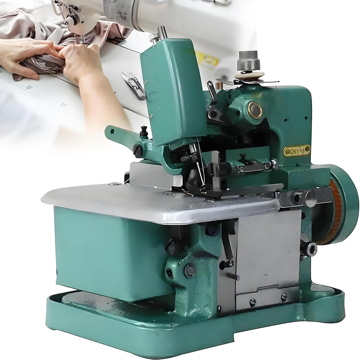 Máquina de Coser overlock, remalladora de Mano, remalladora de Cuero con Marco de Metal, para Telas Resistentes.