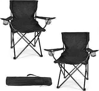 WEIDIORME 2 Pack Lightweight Camping Chairs for Adults & Teens, 250LBS Capacity Foldable Portable Chairs with Carry Bag, Compact Design for Camping, Beach, Picnics, and Outdoor Events
