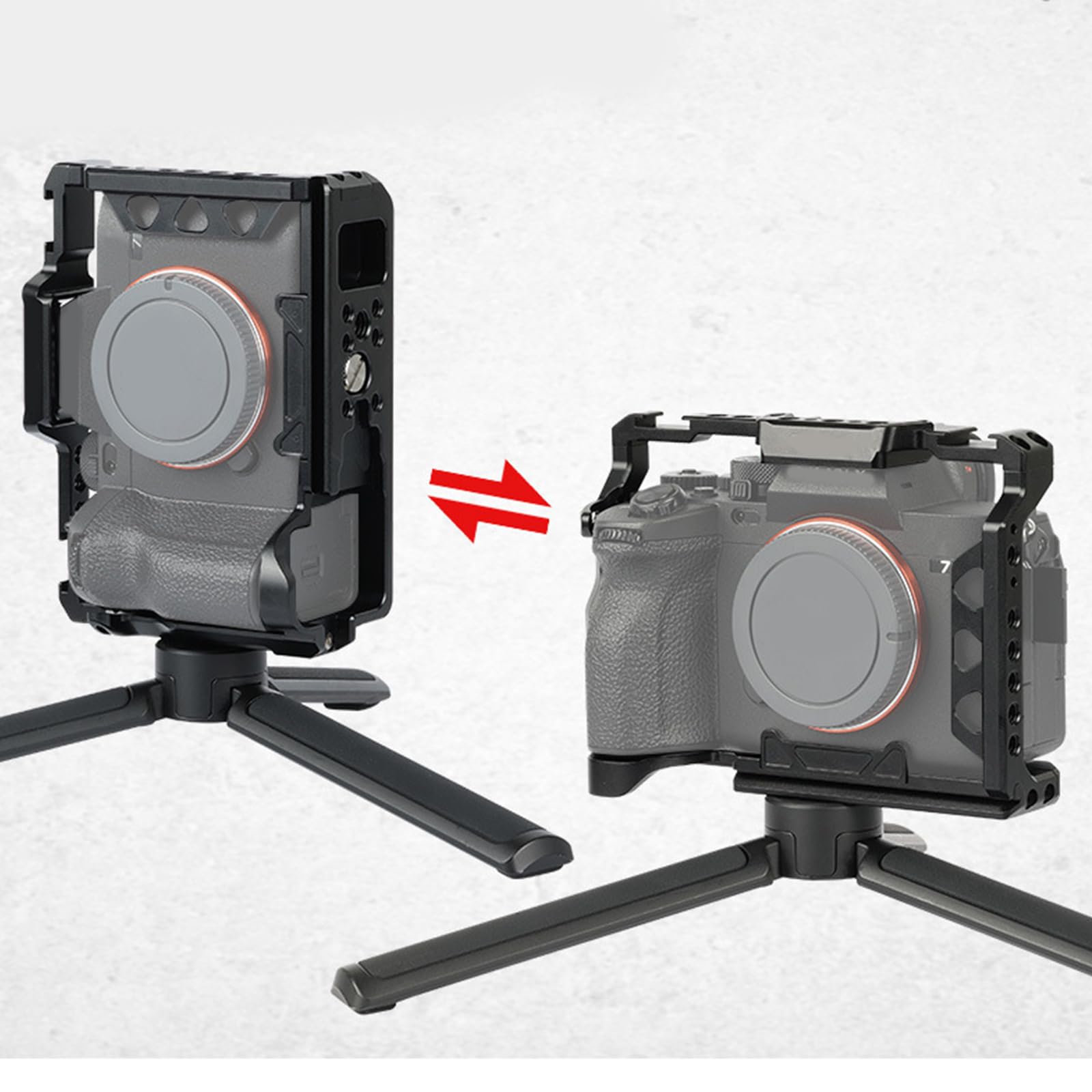 Gabbia professionale per fotocamera con doppi punti di montaggio antiscivolo in silicone grip per EOS70D 80D 90D migliora le protezioni DSLR Camera Cage