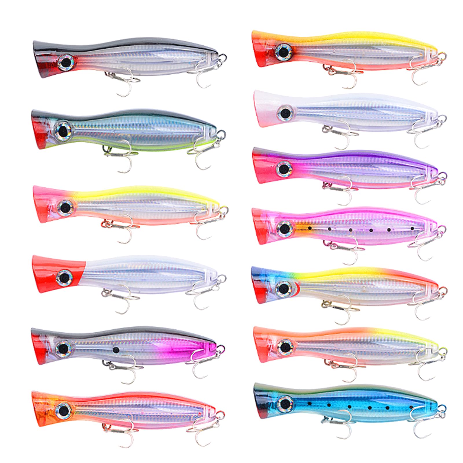 Appâts de pêche (Lot de 2) : leurres durs flottants de Type Popper, 160 mm, 80 g, pour la pêche en mer. Accessoires de pêche pour la pêche en Surface.