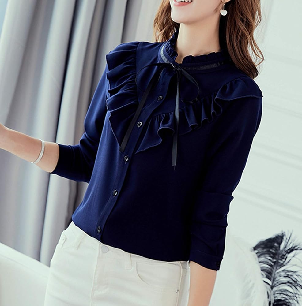 トップス Double ruffled collar blouse CeCe Women's Printed Double Ruffle Knit Blouse, Pink Punch