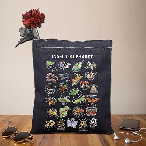 Miniatura 5 de BDPWSS Bolsa de mano del alfabeto de insectos, regalo para amantes de insectos, insectos, escarabajos, regalo para enamorados, entomología, ciencia,