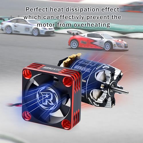 Miniatura 4 de Surpass Hobby - Ventilador de refrigeración de motor, 28000 RPM ESC Alluminum Motor disipador de calor ajustado Turbo ESC A3 para automóvil RC 18