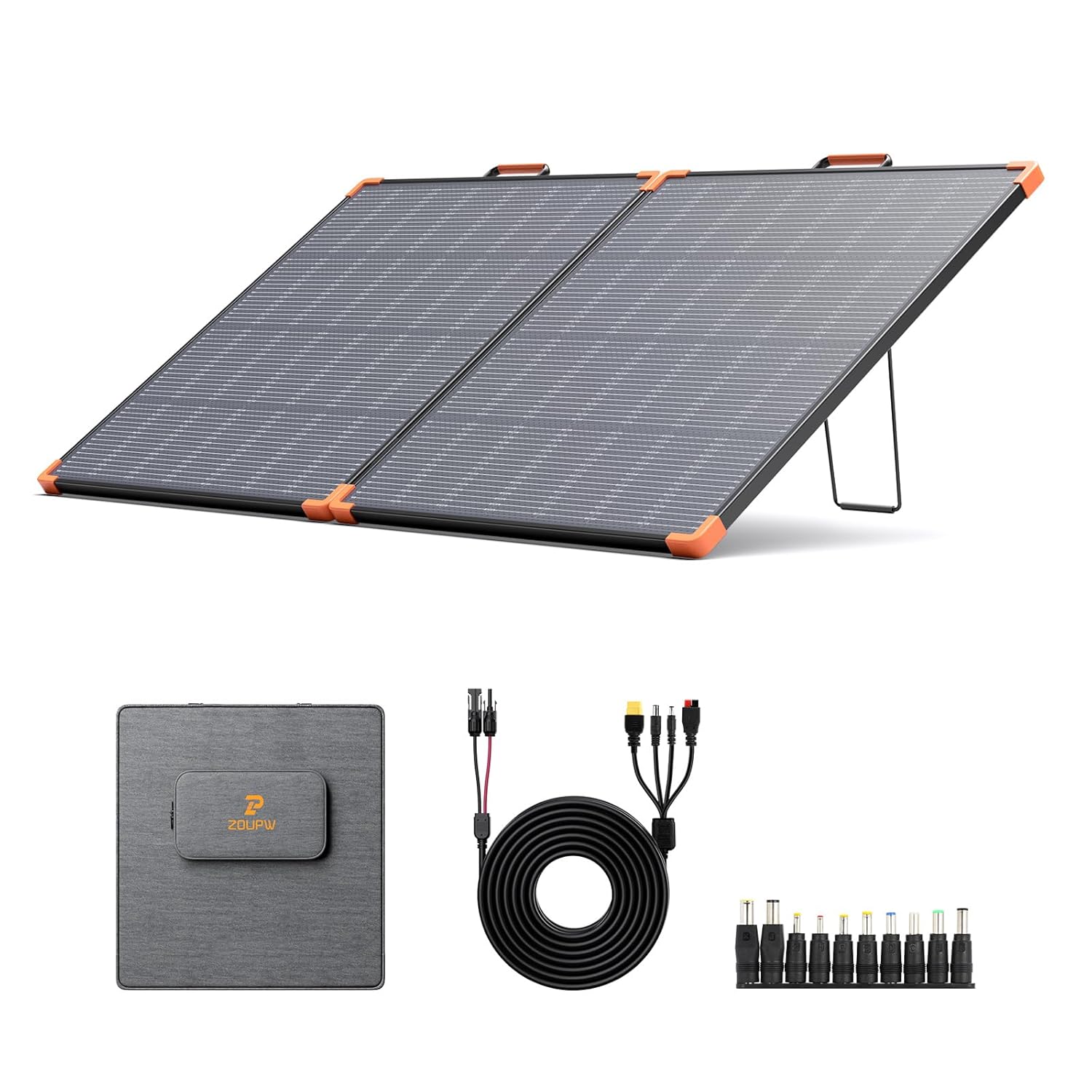 N-Type 16BB 180W Portable Solar Panel,Camping Essentials,Foldable Solar Charger for Power Station,25% Efficiency IP68 Waterproof,17V Output with 2...