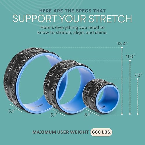 Miniatura 7 de Lifepro Juego de ruedas de yoga para aliviar el dolor de hombros y cuello, alineación y estiramiento de espalda, rodillo para reventar, agrietarse y