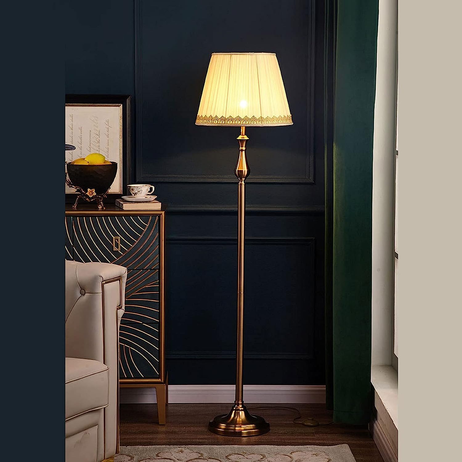 Lampa Stojąca Salon Nowoczesna Wysoka Lampa Podłogowa Lampa Stojąca Do Biura Salon Sypialnia Stojąca Lekka Tkanina Abażur Lampa Podłogowa Sypialnia