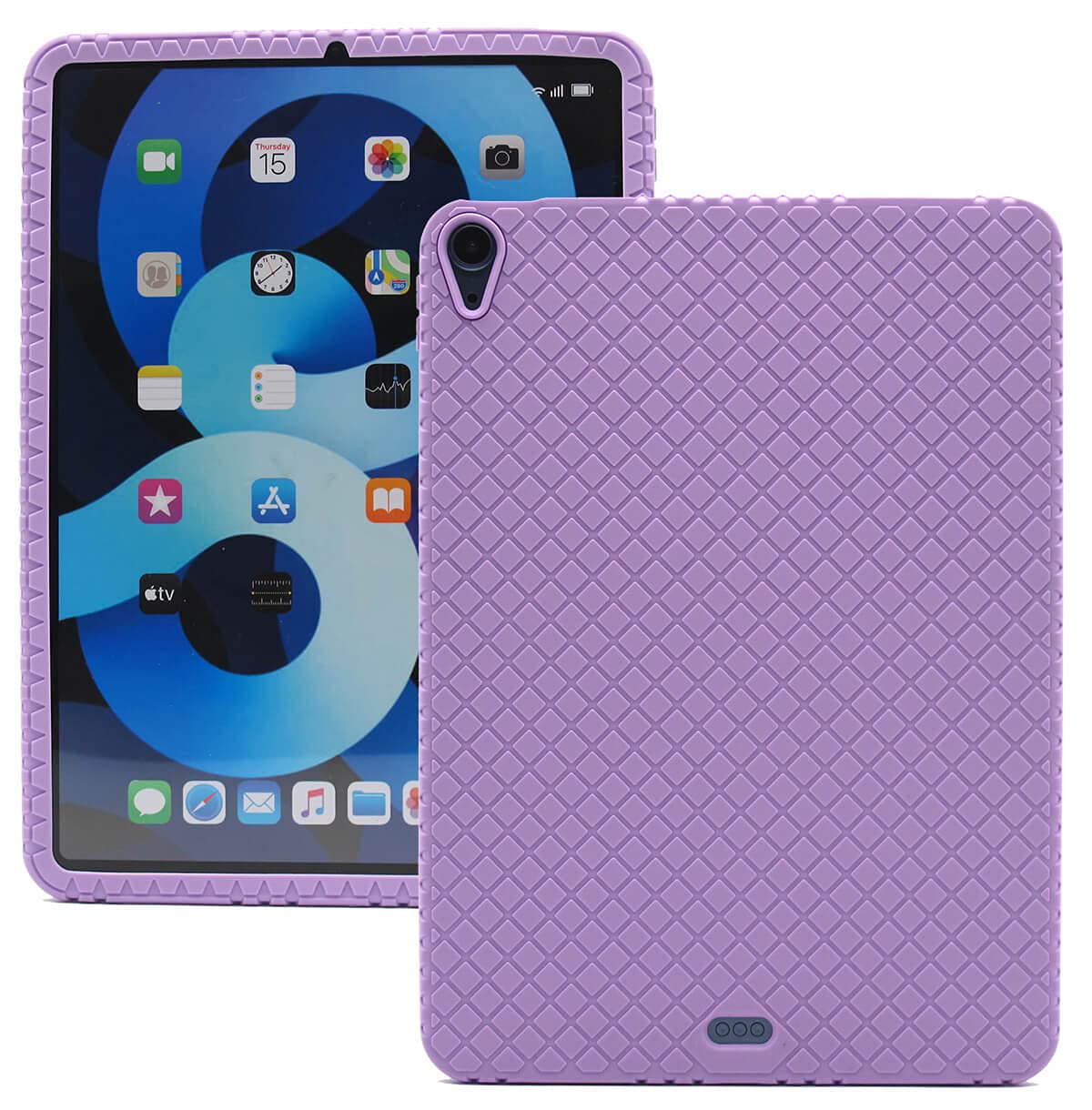 iPad Air 5/4 10.9-inch 2022/2020 Silicone Back Case Cover, Anti Slip Rubber Protective Skin Soft Bumper for Apple iPad Air 5th/4th Generation, Kids Friendly/Ultra Slim/Shockproof (Purple)