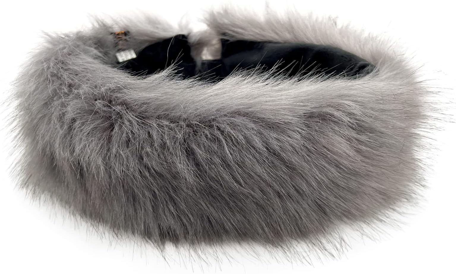 FHQHTH Faux Fur Headband with Elastic for Women Winter Earwarmer Ski Cold Earmuff (Grey)