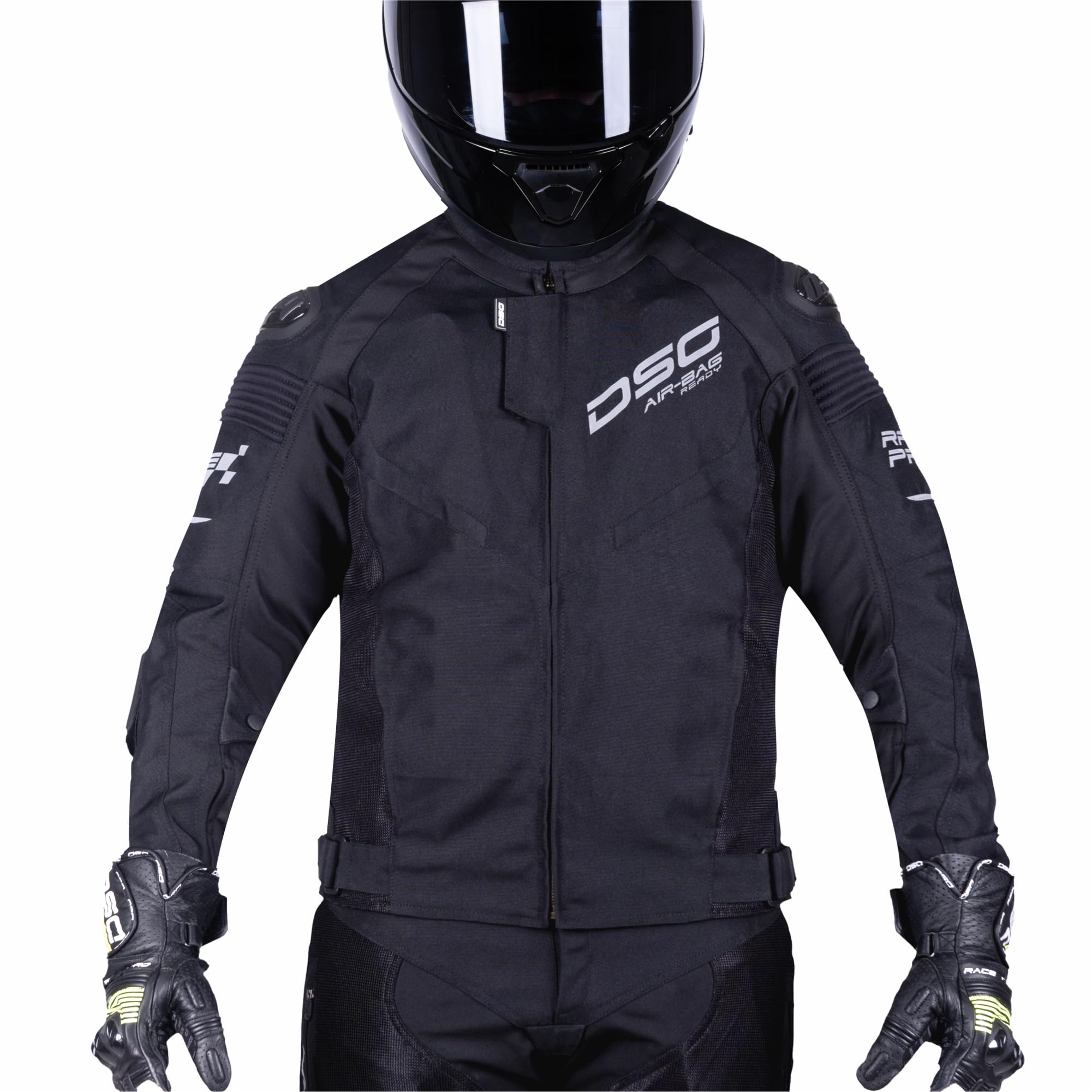 DSG Men's Race PRO V2 Black Edition Jacket(Color - Black) (Size - Large) -Racefit Textile Jacket-image-16